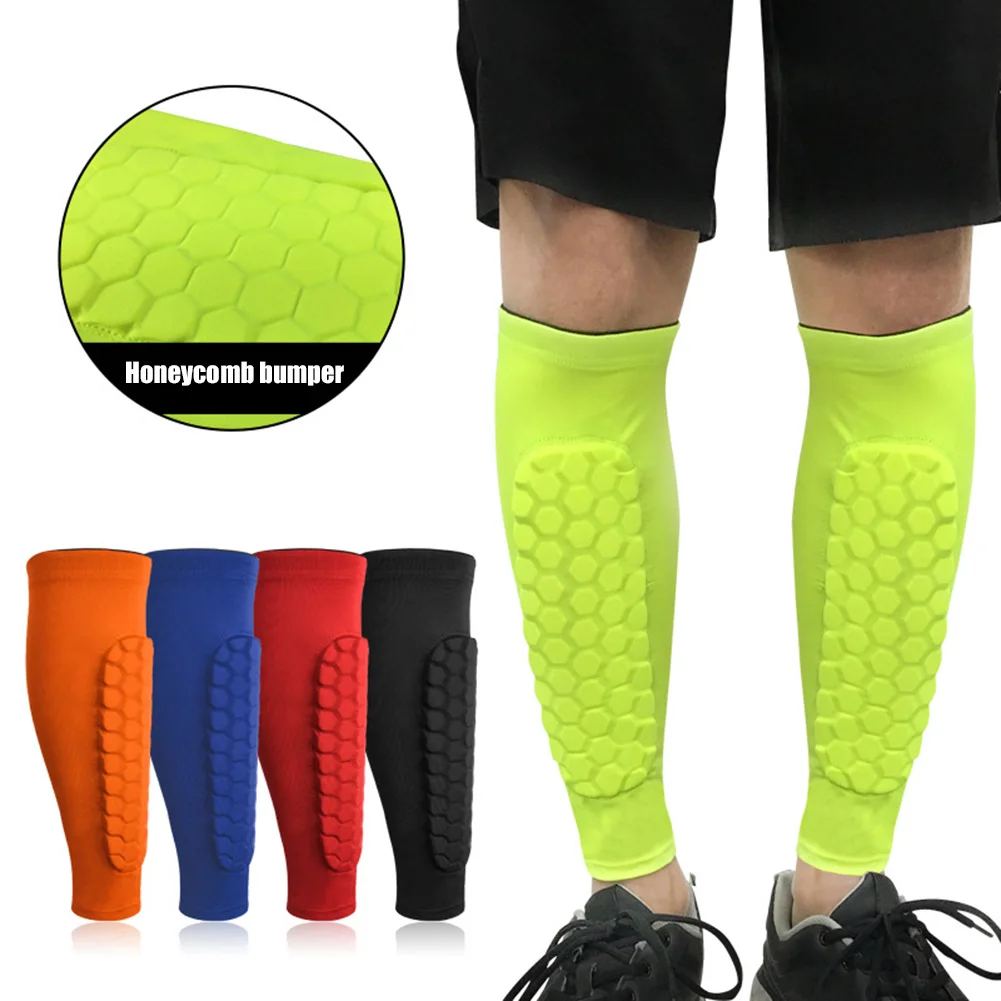 

Soccer Leg Sleeves Protective Gear Anti-slip Exercise Professional Sports Football Shields Honeycomb Polyester Lycra Eva Sponge