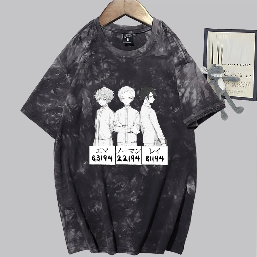 

The Promised Neverland Anime T-shirt Short Sleeve O-neck Casual Tie Dye Uniex Cloths