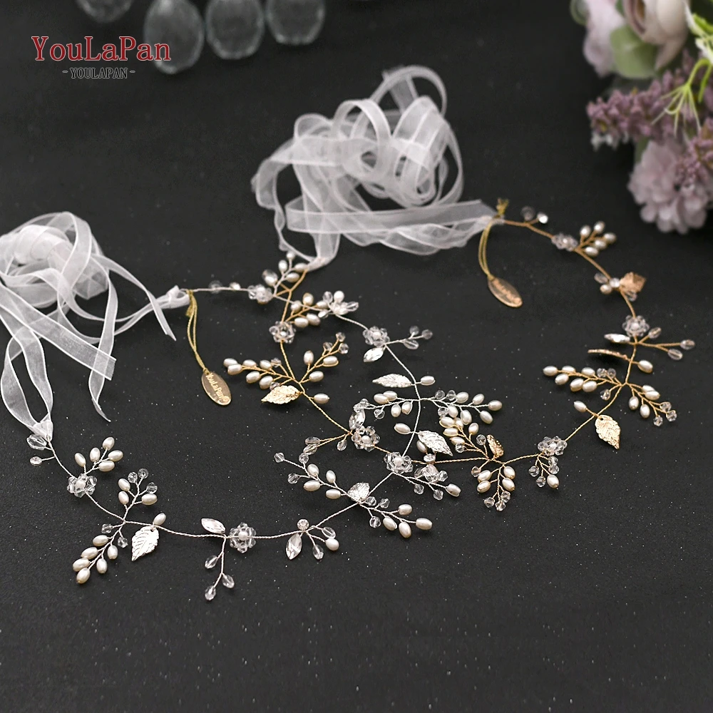 TOPQUEEN HP71 хрустальные золотые листья свадебные волосы лоза Свадебная головная