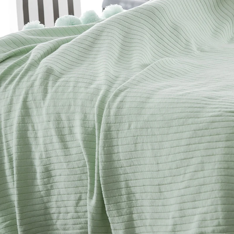 Новое хлопковое покрывало с вязаной нитью 150x200 см для детей взрослых двухместная