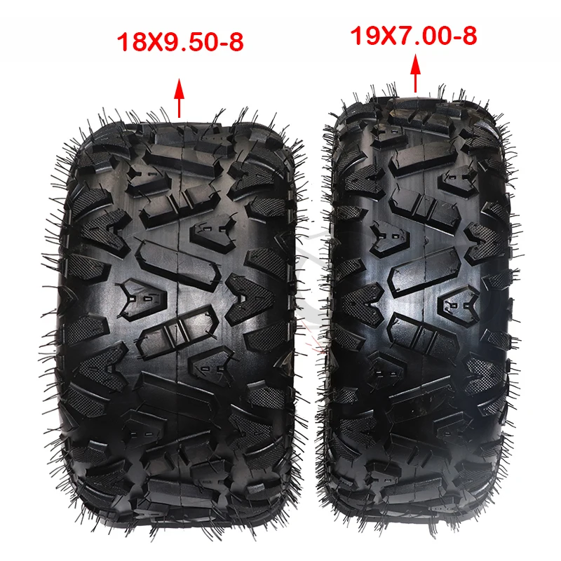 

Front 19x7.00-8 rear 18x9.50-8 vacuum tires are used for Kart ATV 8 inch road tires wear-resistant tires