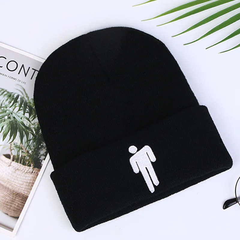 Новая мода Billie Eilish Beanie шляпа вышивка gorro для женщин и мужчин толстые вязаные