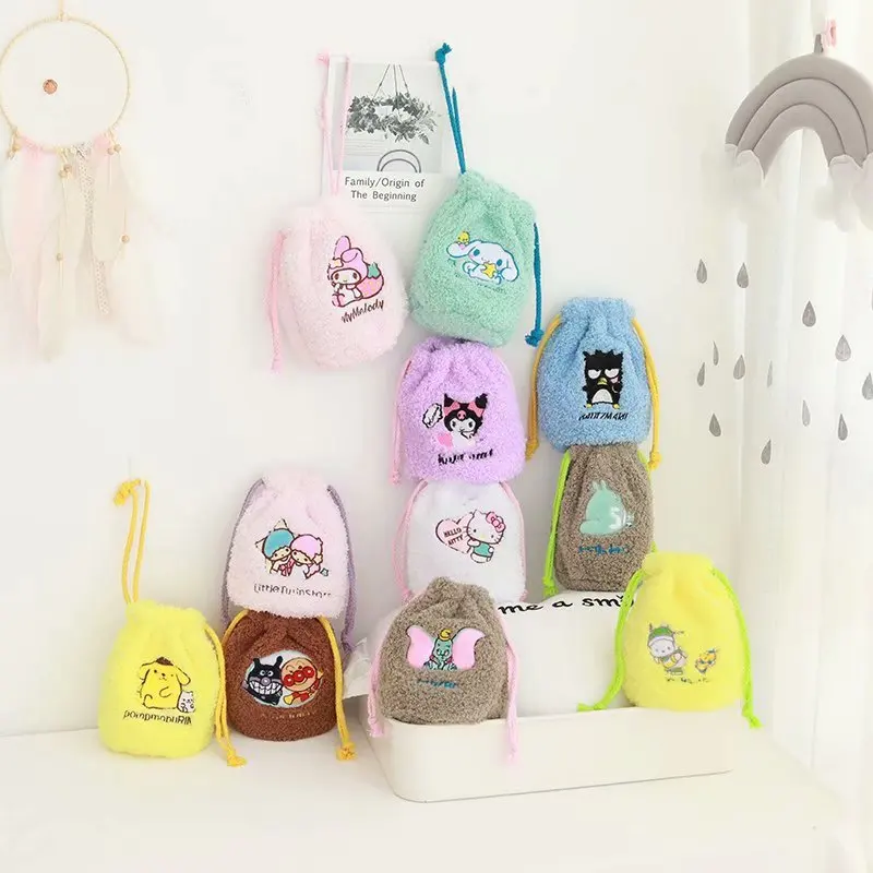 Kawaii Sanriod мультфильм аниме серия Kuromi Mymelody Kitty шнурок карманная сумка для хранения