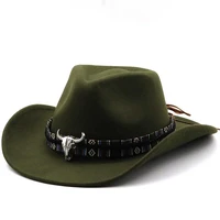 new winter retro womens mens wool western cowboy hat fashion wide brim gentleman jazz bowler cap sombrero cap