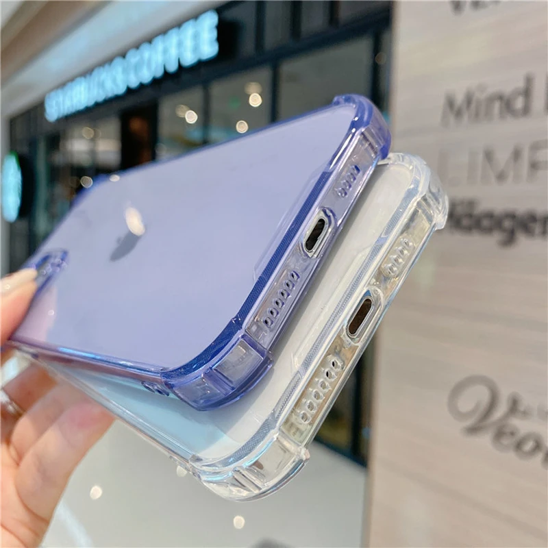 

Candy Color Phone Case For iPhone 12 11 Pro Max X XS Max XR 8 7 Plus Transparent Fluorescent Bumper Back Cover Funda