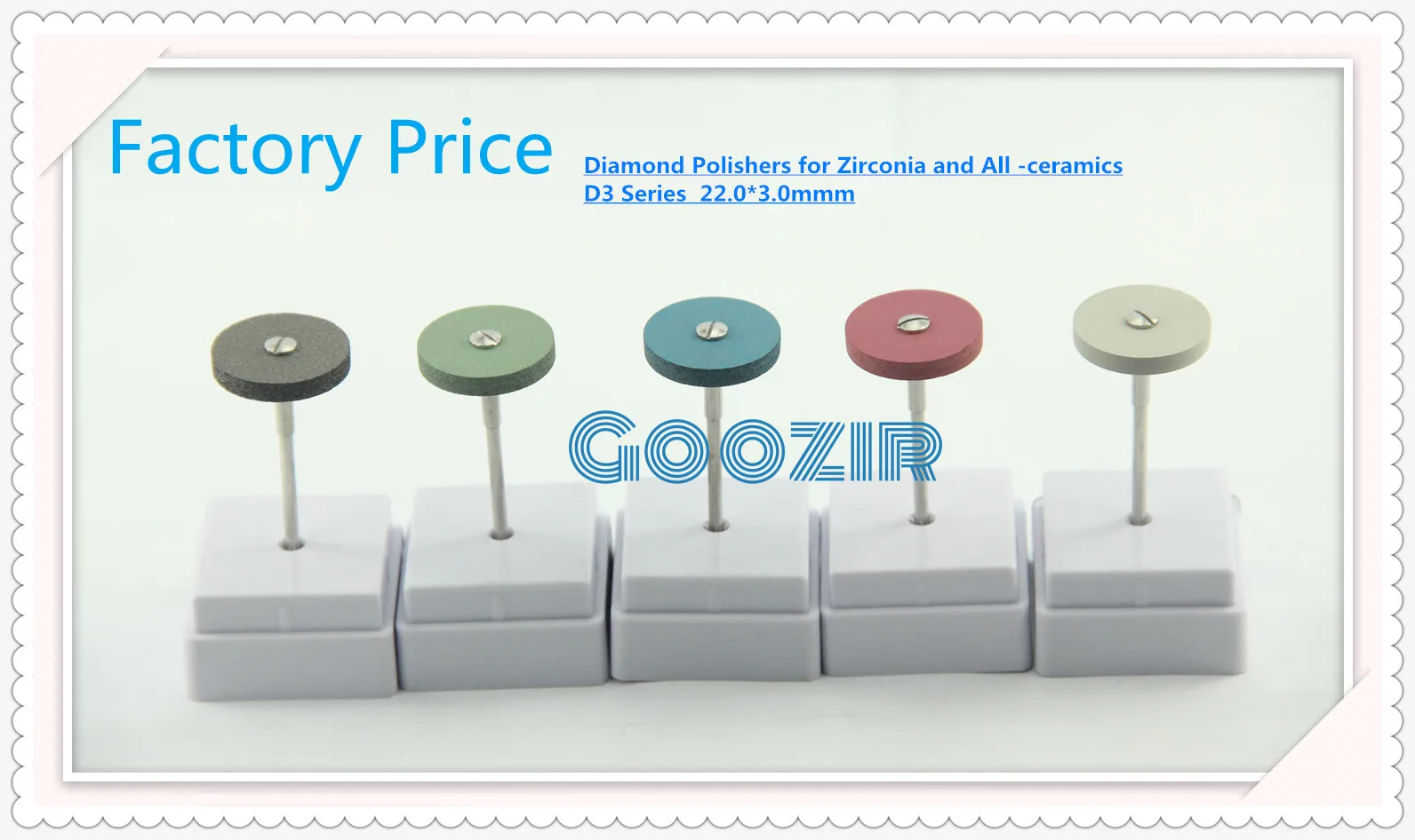 Goozir Dental Rubber Diamond Polish Wheels Saw Polishing Stone Grinding Quick Polisher Ceramics Crowns Laboratory Product