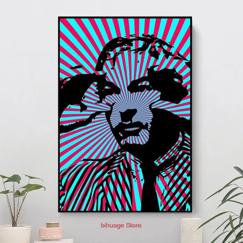 

Tie Leary Картина на холсте с открытыми глазами, настенное искусство, домашний декор, постер для гостиной, девочки, спальни, абстрактное искусст...