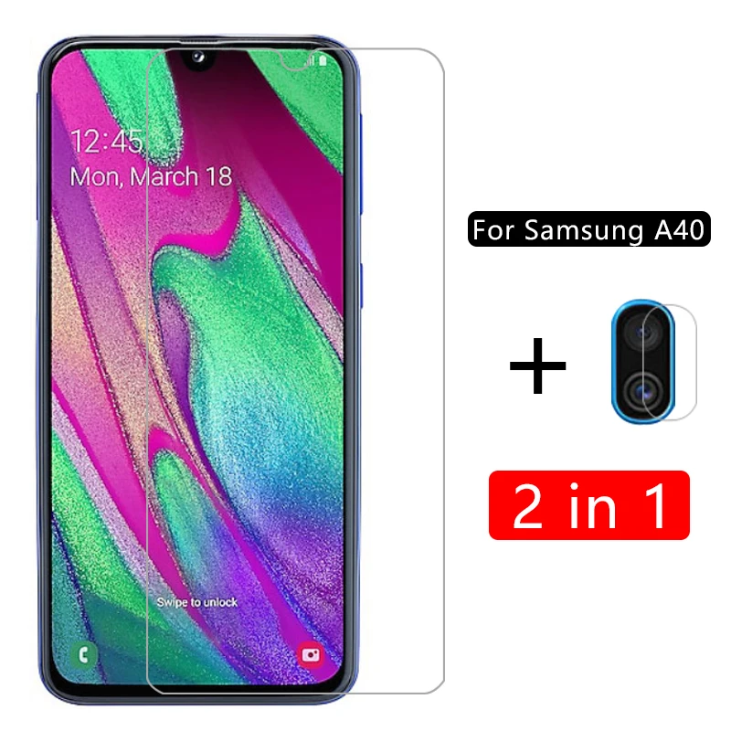 

case for samsung a40 cover tempered glass camera lens film protective on galaxy a 40 40a coque samsun samsumg sm a405 a405f 5.9