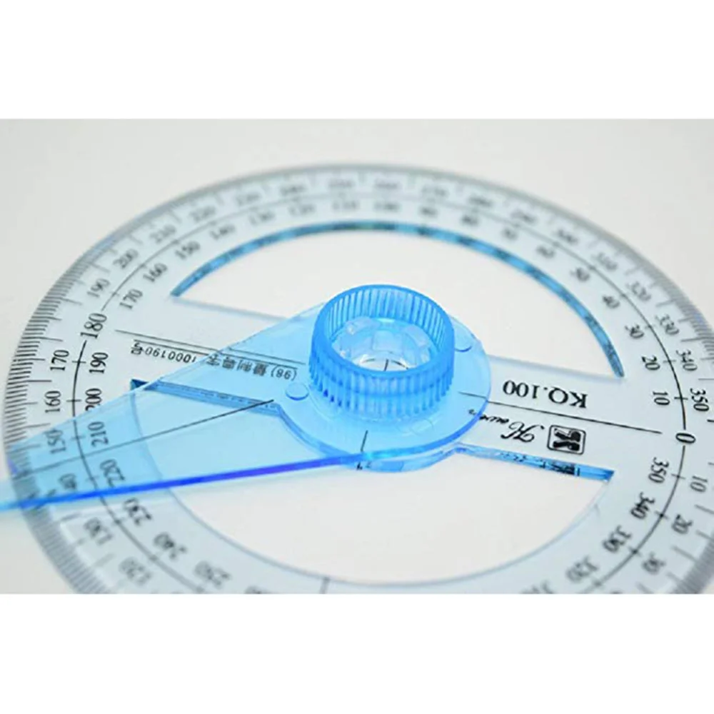 

2Pcs 360-degree Circle Protractor For Primary School Students Transparent Full Circle Goniasmometer Rotating Protractors