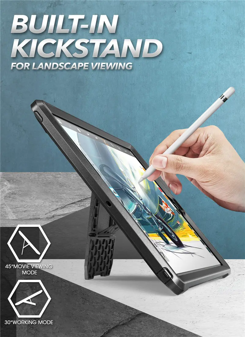 SUP чехол для iPad 10,2 Чехол 7 поколения( выпуска) UB PRO полный корпус прочный Чехол со встроенной защитной пленкой и подставкой