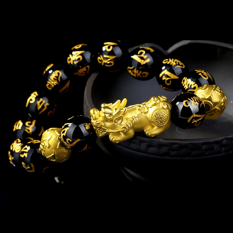 

NEW Golden Brave Troops Beads PIXIU Bracelet for Women Men Beads Couple Bracelet Bring Lucky Brave Wealth Feng Shui Bracelets