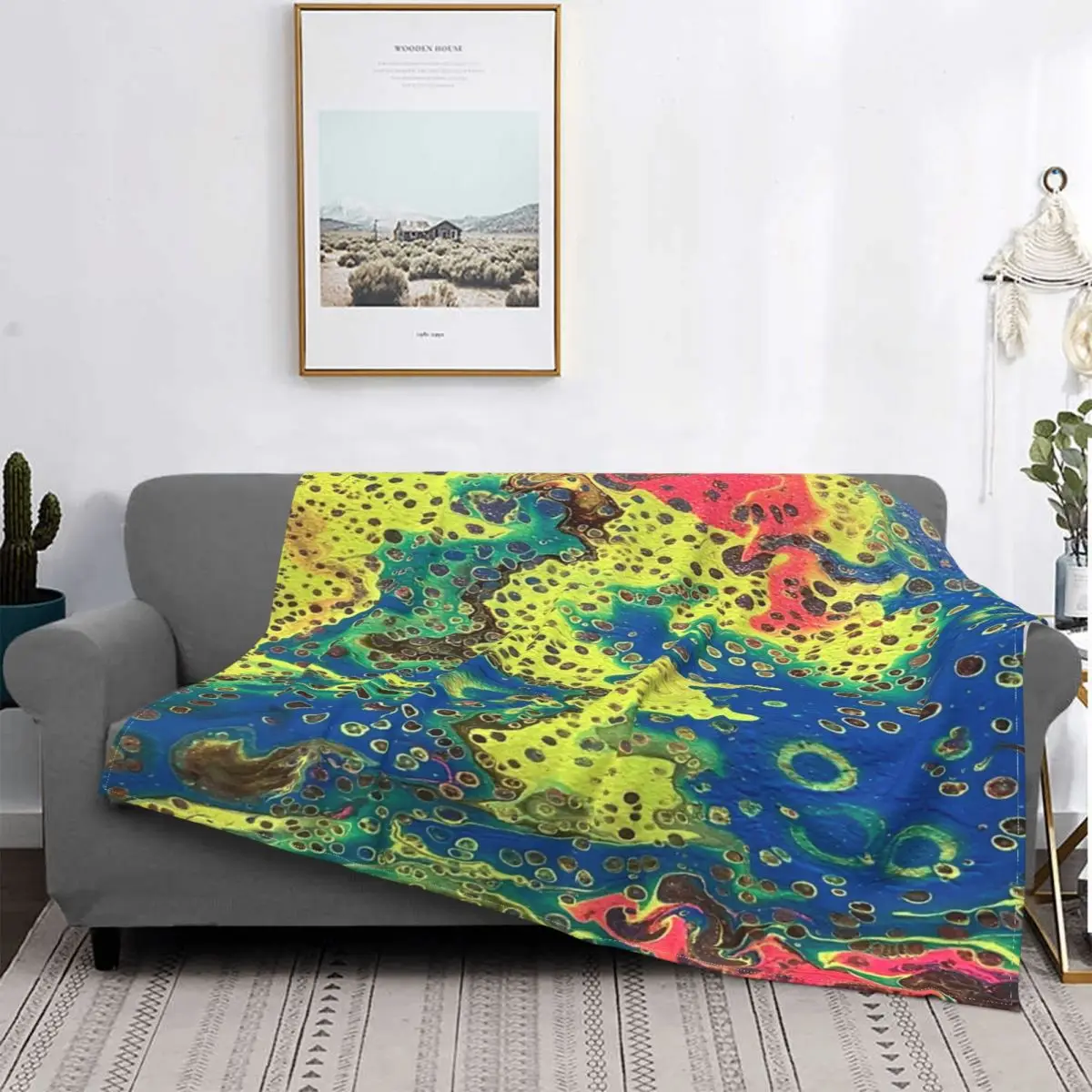 

Manta Neon2 a cuadros para cama, manta de Anime, colcha de lana, 220x240