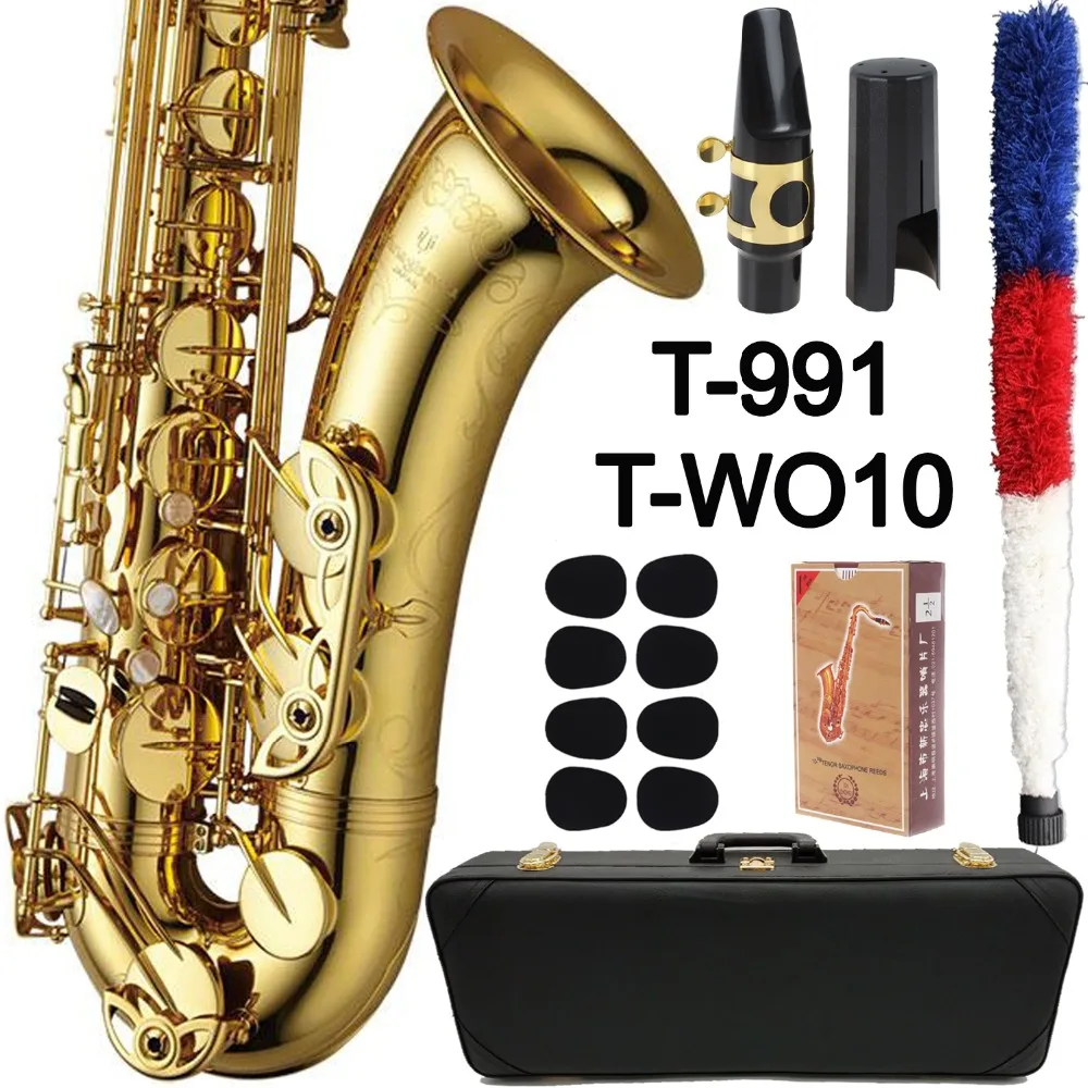 De Xin тенор саксофон T 991 золотой лак Sax WO10 Reeds аксессуары для музыкальных