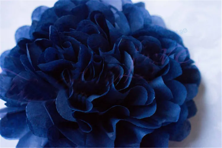 2 комплекта темно синие белые салфетки Pom Poms бумажные Цветочные Висячие фонарики