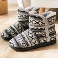 floor sock slippers winter fur slippers women warm house shoes plush flip flops retro cotton indoor home shoes claquette