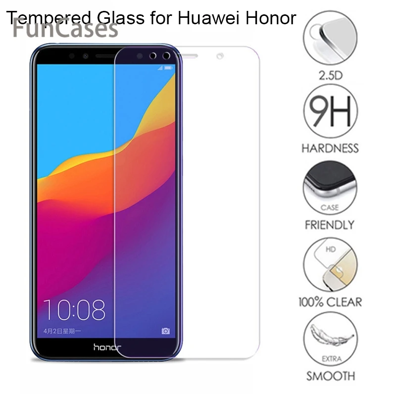 9H HD закаленное стекло для huawei Y6 Prime 2018 Y9 Y7 Y5 Защитное экрана на Honor 7A 7C Pro | Мобильные