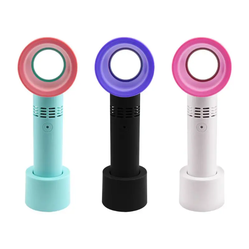 

Portable Bladeless Fan Handheld Mini Cooler No Leaf Handy Fan USB Rechargeable Small Personal Cooling Tools for Home