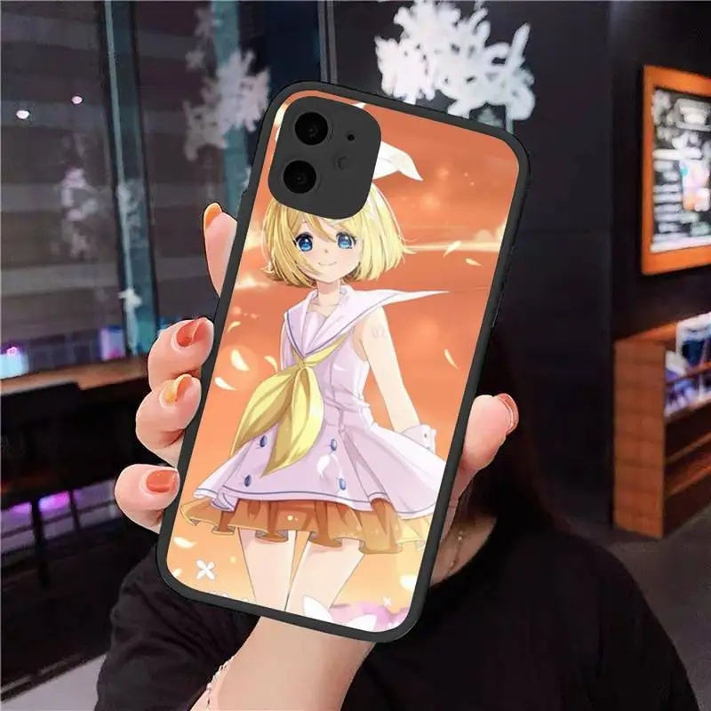 

KAGAMINE RIN VOCALOID Phone Cases Matte Transparent for iPhone 7 8 11 12 s mini pro X XS XR MAX Plus Soft Silicone shell funda