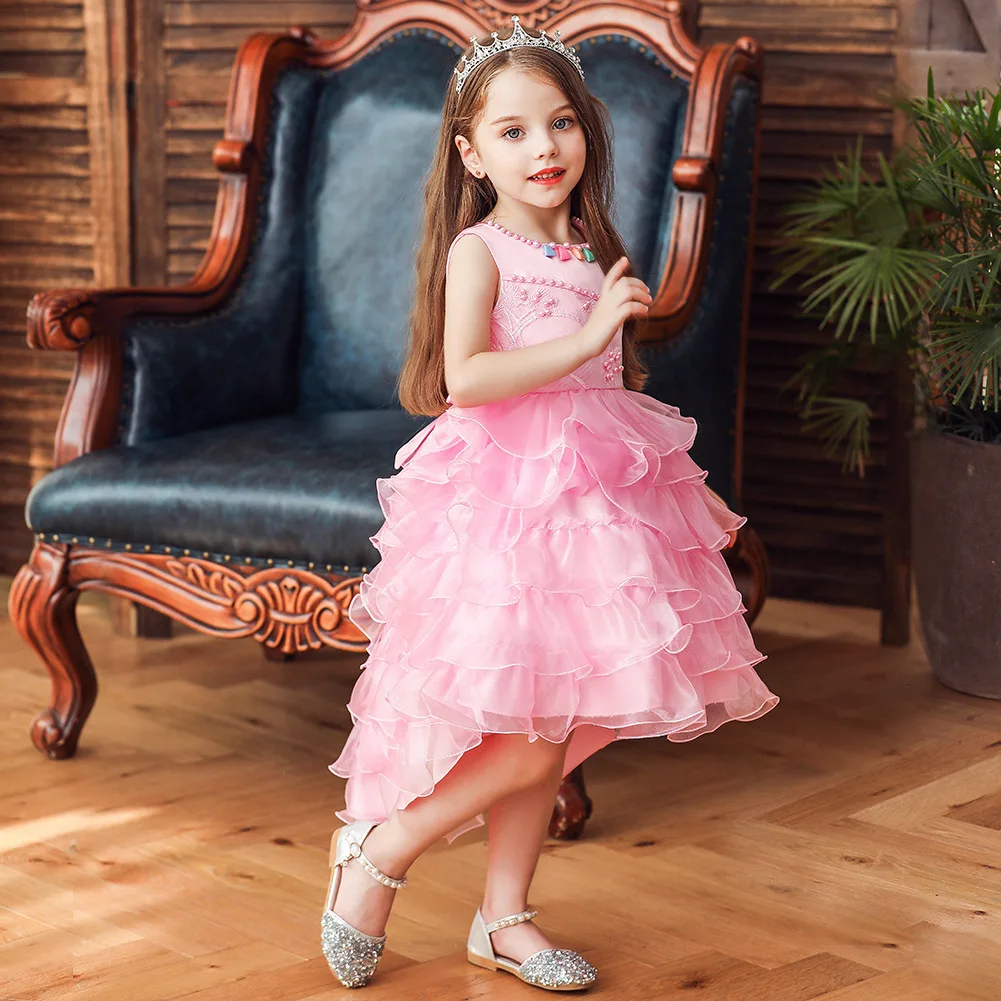 Платье для девочек платье принцессы со шлейфом женщин с цветочным узором плотное
