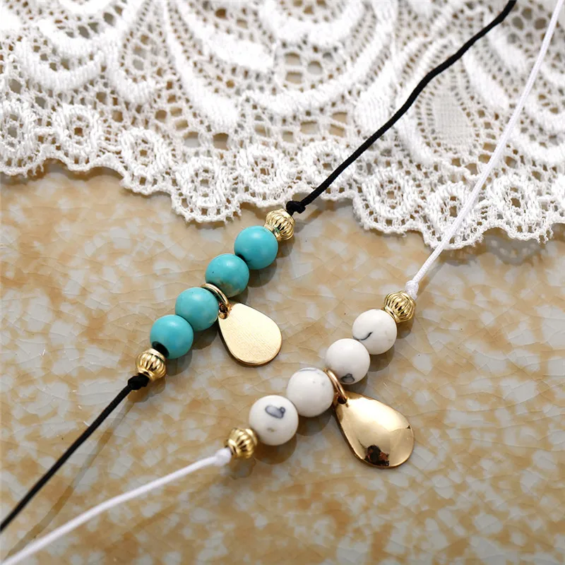 2 шт./лот голубой и белый бисер веревочный браслет для йоги лечебный баланс камни