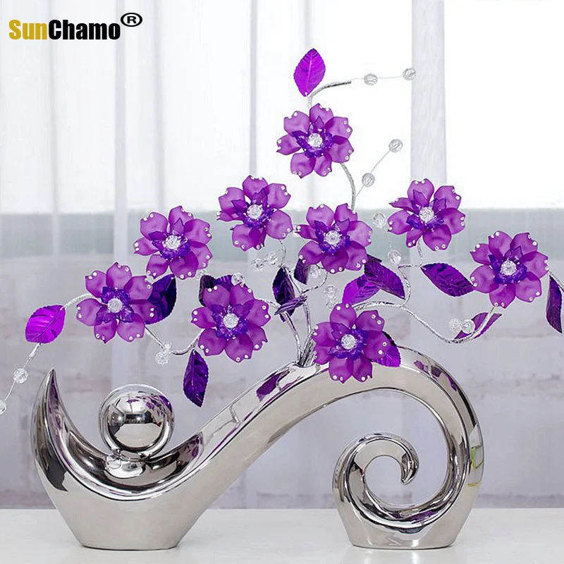 Минималистичная керамическая акриловая креативная простая модная ваза для