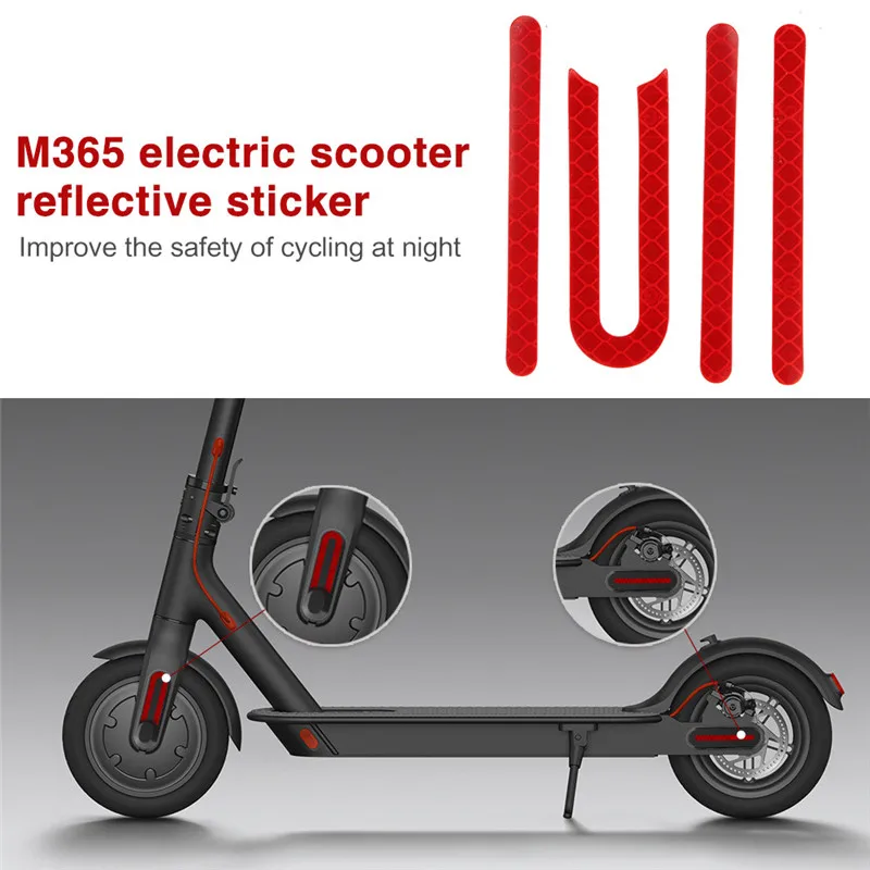 Reflective Sticker For Xiaomi Mijia M365 Electric Scooter Pro Front Rear Wheel Tyre Cover Protective Shell El | Спорт и развлечения