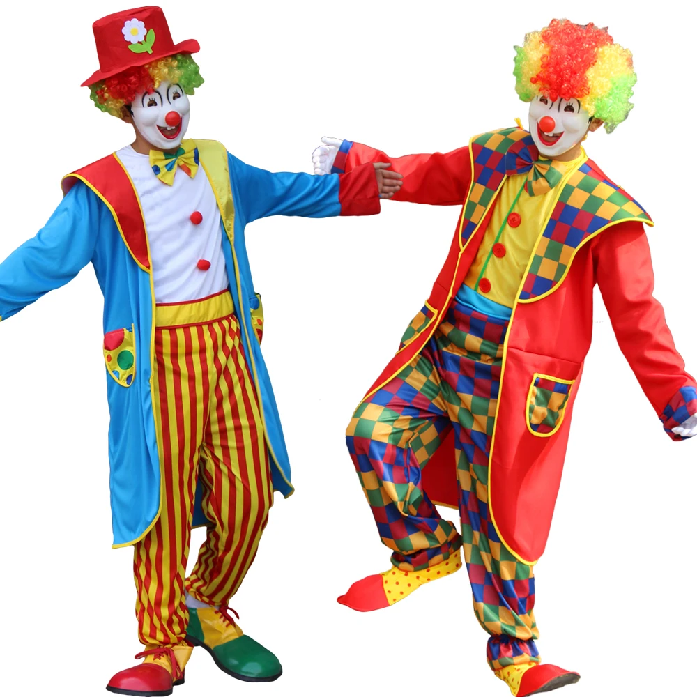 

Костюмы на Хэллоуин для взрослых мужчин, шляпа, аксессуары, полный комплект, Забавный цирковый костюм клоуна, Непослушный костюм Джокера, шу...