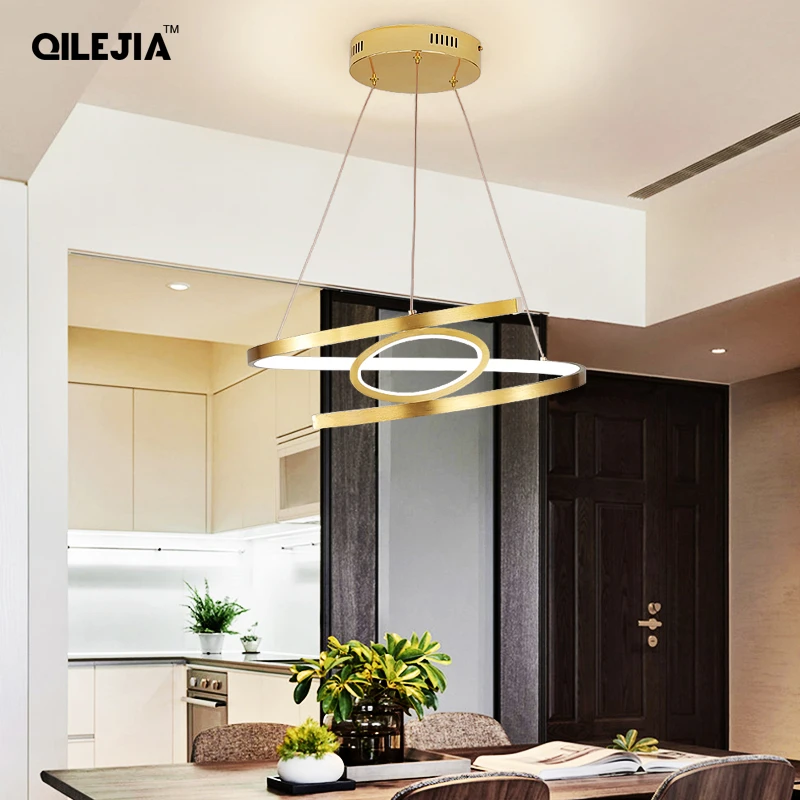Золотые светодиодсветодиодный подвесные светильники для кухни алюминиевые с
