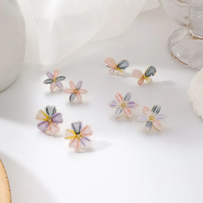 Милые яркие серьги хрустальный цветок для женщин корейские Девушки Элегантные