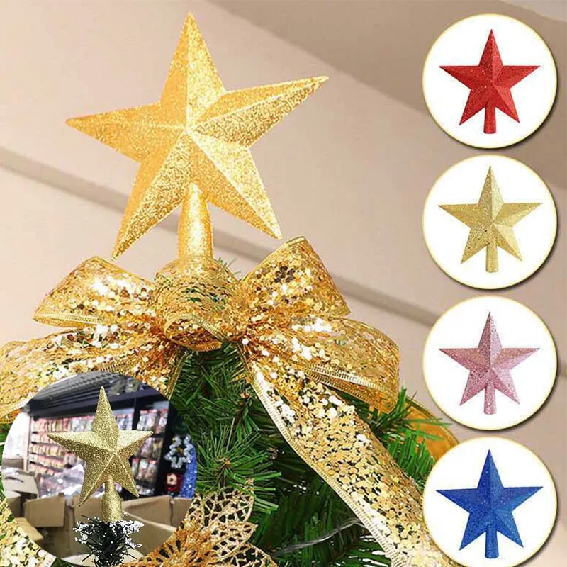 

Large Glitter Star Christmas Xmas Tree Topper Decoration Xmas Treetop Ornament Merry Christmas Decor For Home New Year