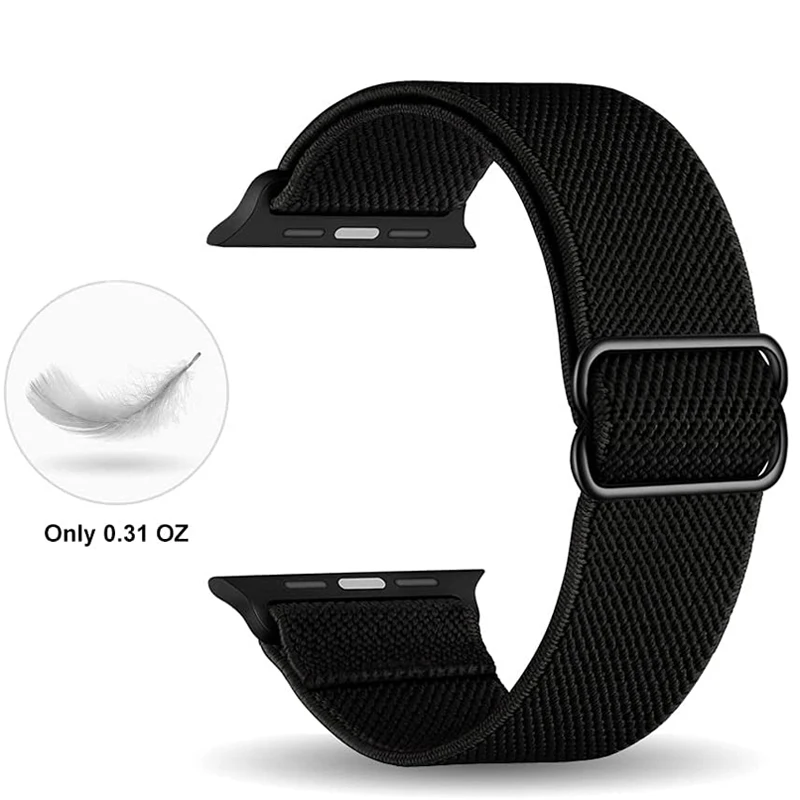 Stretchy Nylon Loop Bands For Apple watch 6 5 4 3 2 SE Strap Adjustable Braided Sport Elastics band iwatch 44MM 42MM 40MM 38MM