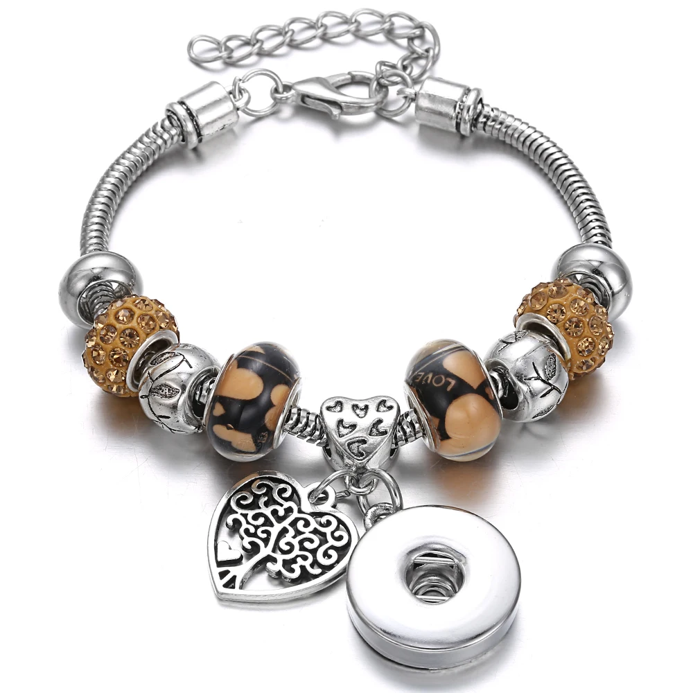 Новый браслет с кнопкой застежкой ювелирные изделия винтажный подвесками в виде