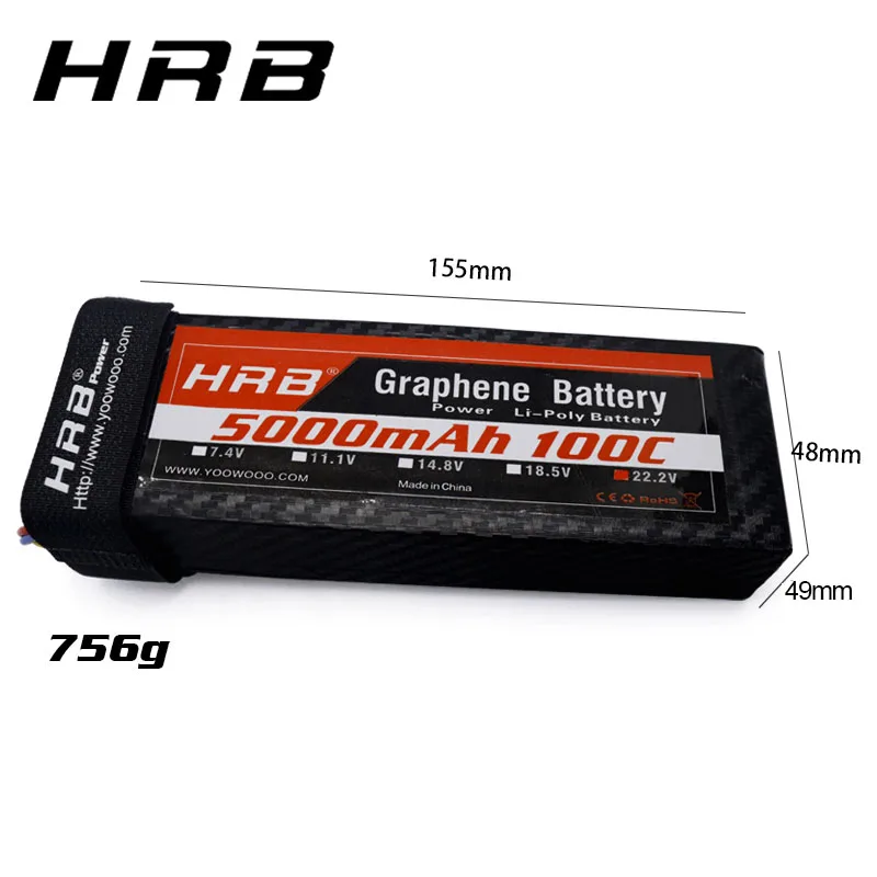 HRB Графен 6S 22 2 V 5000mah 100C 200C аккумулятор для батарей Lipo goblin trex 600 вертолет RC