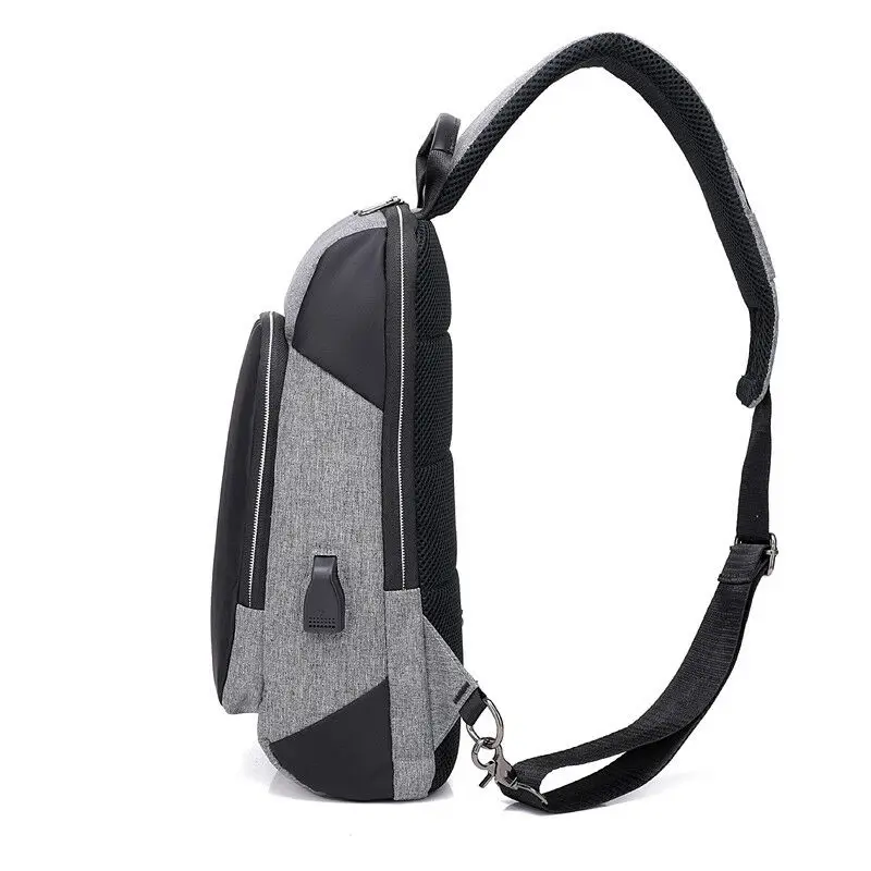 Мужские сумки через плечо с USB зарядкой деловая мужская сумка нагрудные защитой