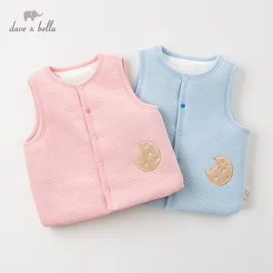 DBH11920-V, dave bella, зимнее детское модное Стеганое пальто унисекс с героями мультфильмов, детский модный жилет без рукавов