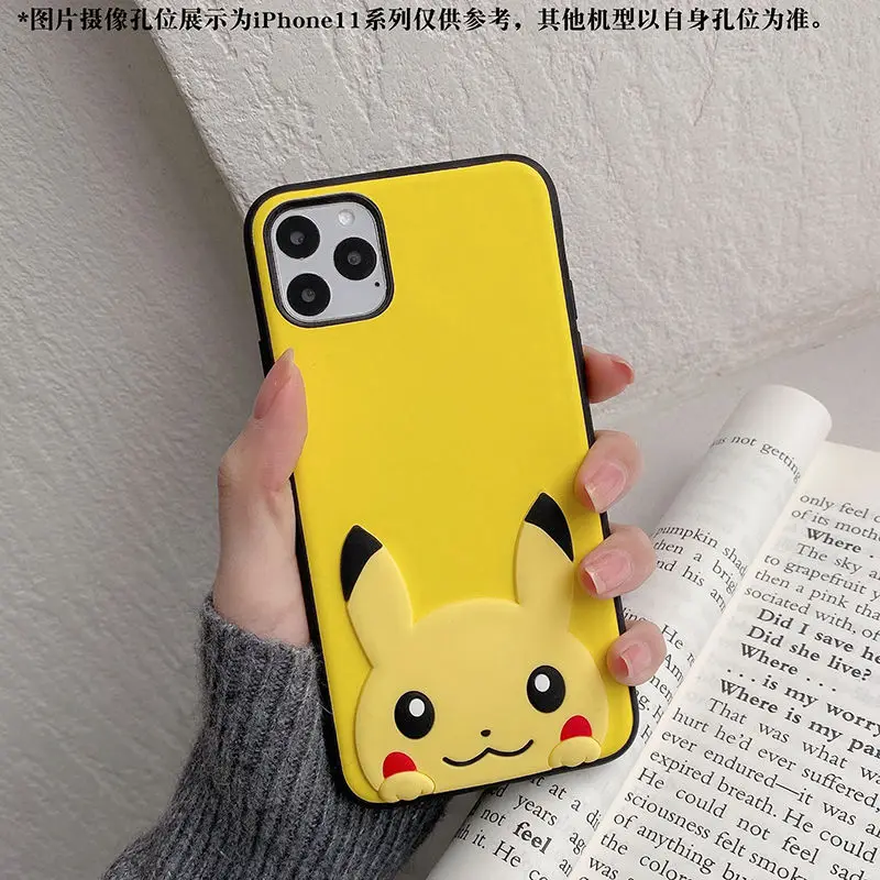 Чехол для iPhone 11Pro 6 7 8 pius x XR силиконовый противоударный с 3d-изображением покемона