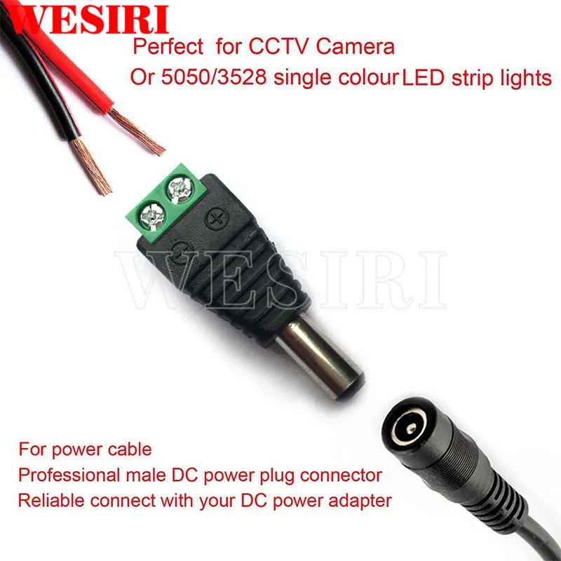 5 шт. Женский и мужской соединитель постоянного тока 2 1*5.5 мм разъем питания