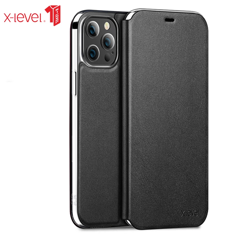 

For iPhone 12 Pro Max Case Slim PU Leather + TPU Cover for iPhone 12 Case X-Level