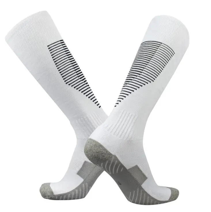 Цвет полоса профессиональные спортивные Футбол носки выше колена