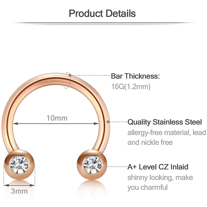 Новинка медицинское титановое кольцо в стиле панк для имитации пирсинга кольца