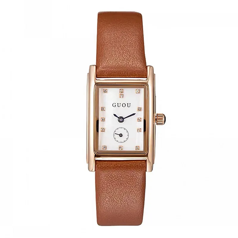 Fashion Rectangle Bracelet Watches for  Women Leather Strap Watch Luxury Crystal Ladies Watch Women's Watches Clock reloj mujer