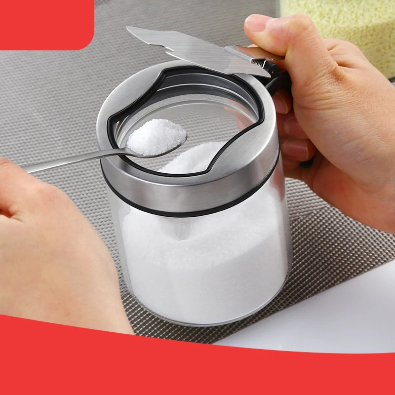 

Шейкер соли Unibull, твердый резервуар для хранения приправ, коробка для специй из боросиликатного стекла, резервуар для специй с крышкой из не...