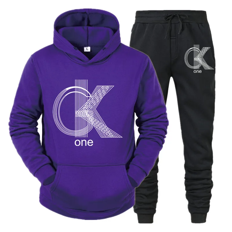 

Fleece Tracksuits Men Women Two Pieces Set Hooded Oversized Sweatshirt Pants Solid Color Hoodie Autumn Winter Casual Suits 2021