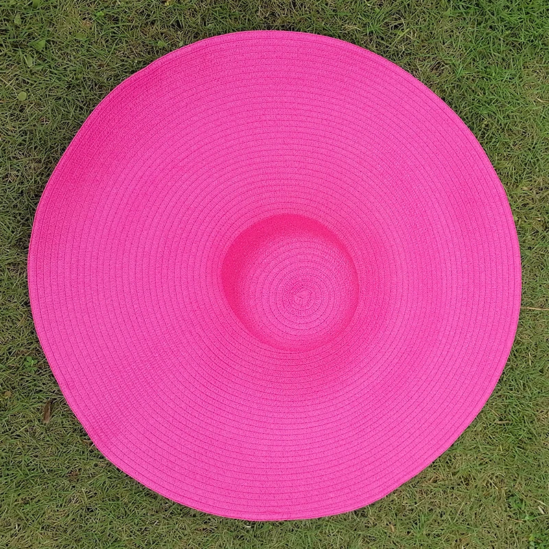 

New Summer Oversize Beach Hats for Women 56-58cm Brim Large Straw Hat Sun Protection Foldable Party Travel Hat LXH