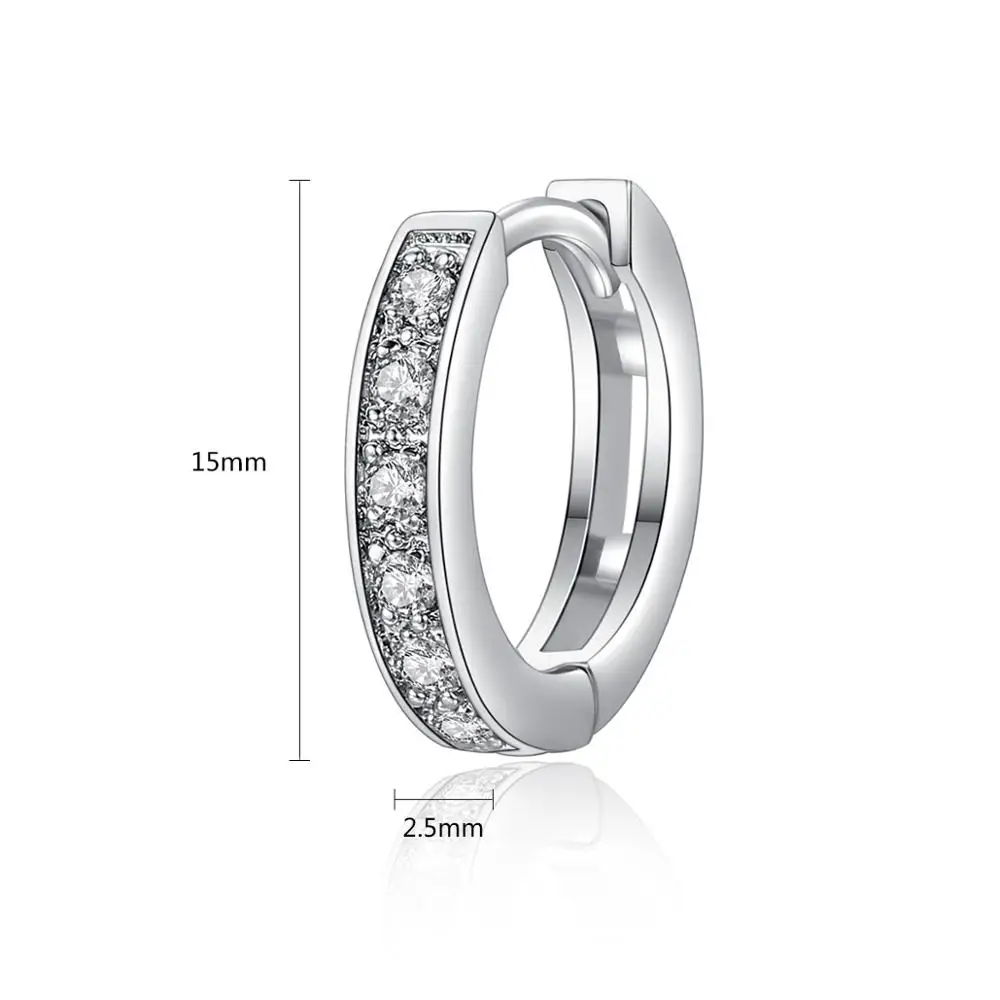 Женские серьги гвоздики SIPENGJEL маленькие кольца с кубическим цирконием круглые