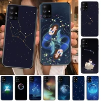 twelve constellations phone case hull for samsung galaxy a50 a51 a20 a71 a70 a40 a30 a31 a80 e 5g s black shell art cell cove