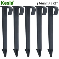 kesla 100pcs 16mm 20mm pipe hose holders c type groud stake for 12 34 pe tubing drip irrigation garden water fittings brackets