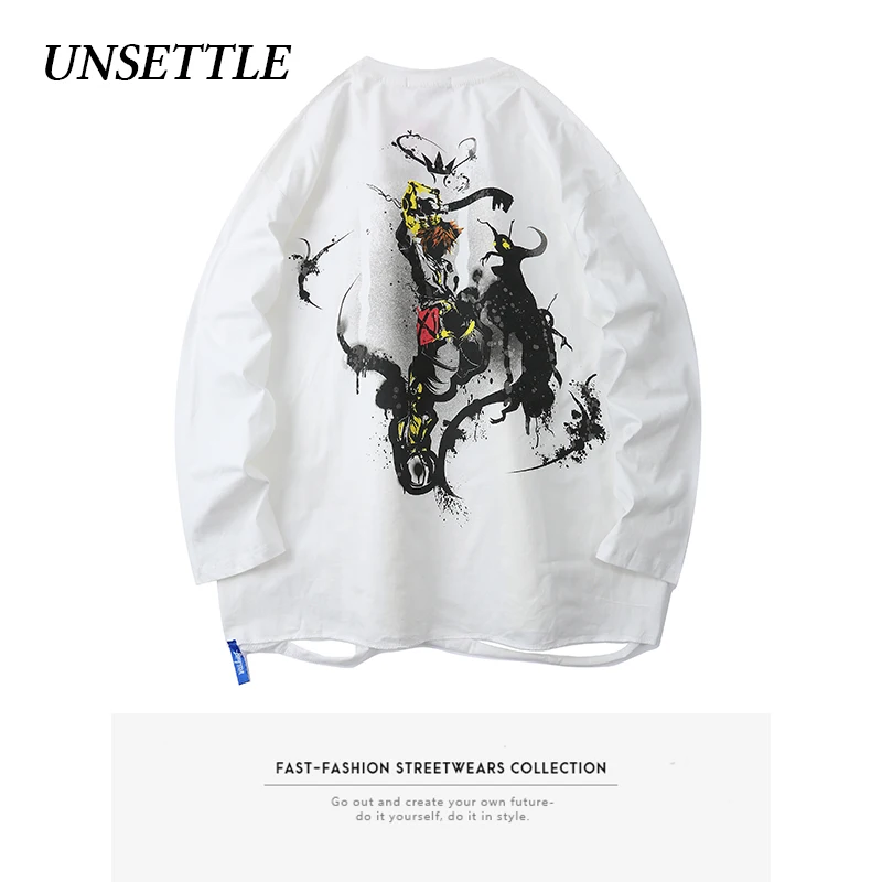 Футболка в стиле Харадзюку для мужчин и женщин свободная футболка с длинным