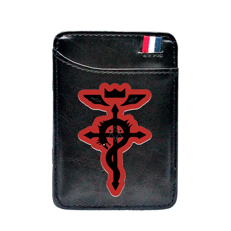 

Classic Fullmetal Alchemist Leather Printing Magic Card Holder Men Wallet Women Thin Purse