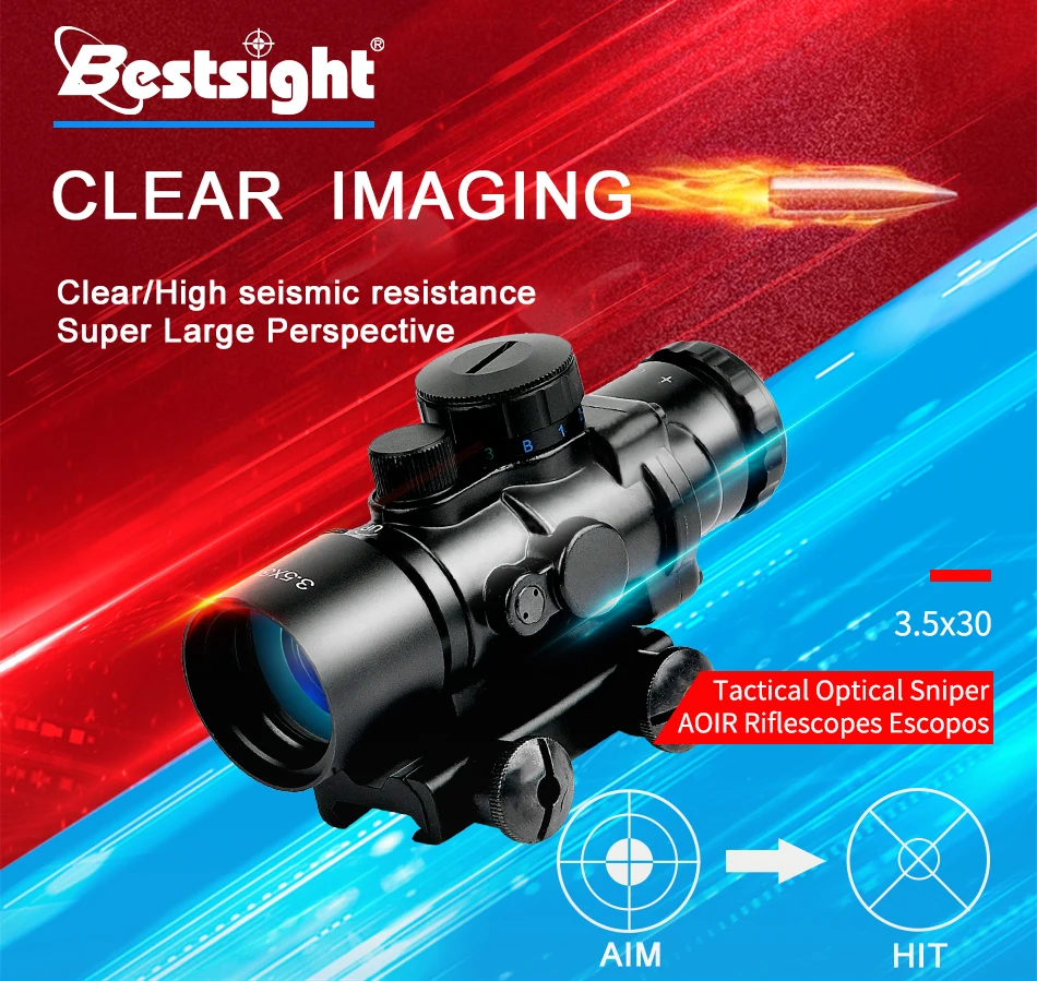Bestsight 3,5X30 тактический Красный Зеленый Синий прицел оптический прицел охотничьи прицелы с 20 мм рейкой